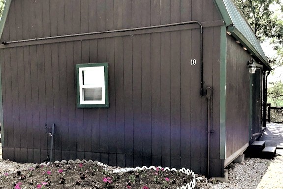 Rear view of cabin.